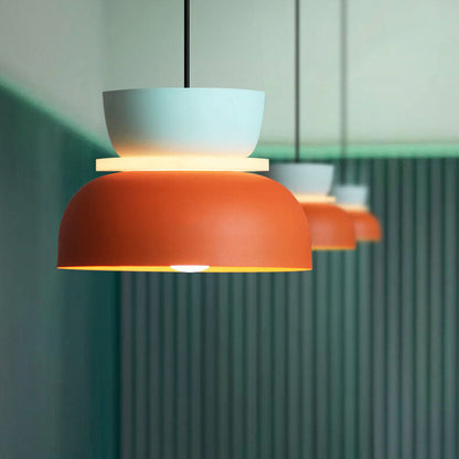 Modern Colorful LED Pendant Light Adjustable Height Metal Fixture for Living Room 4