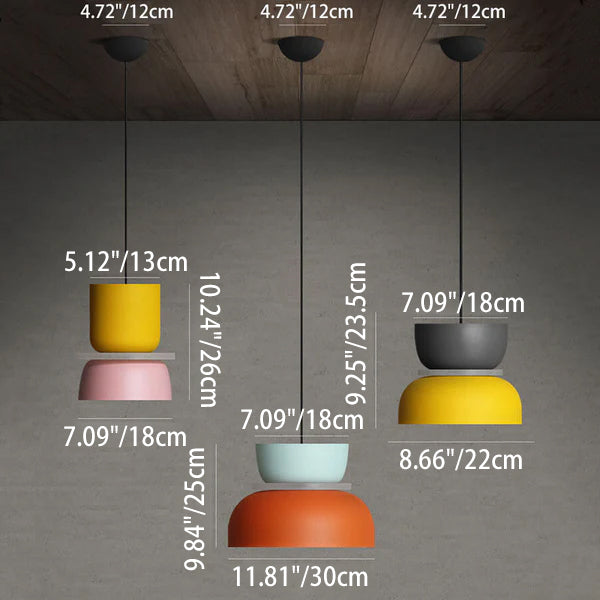 Modern Colorful LED Pendant Light Adjustable Height Metal Fixture for Living Room 5