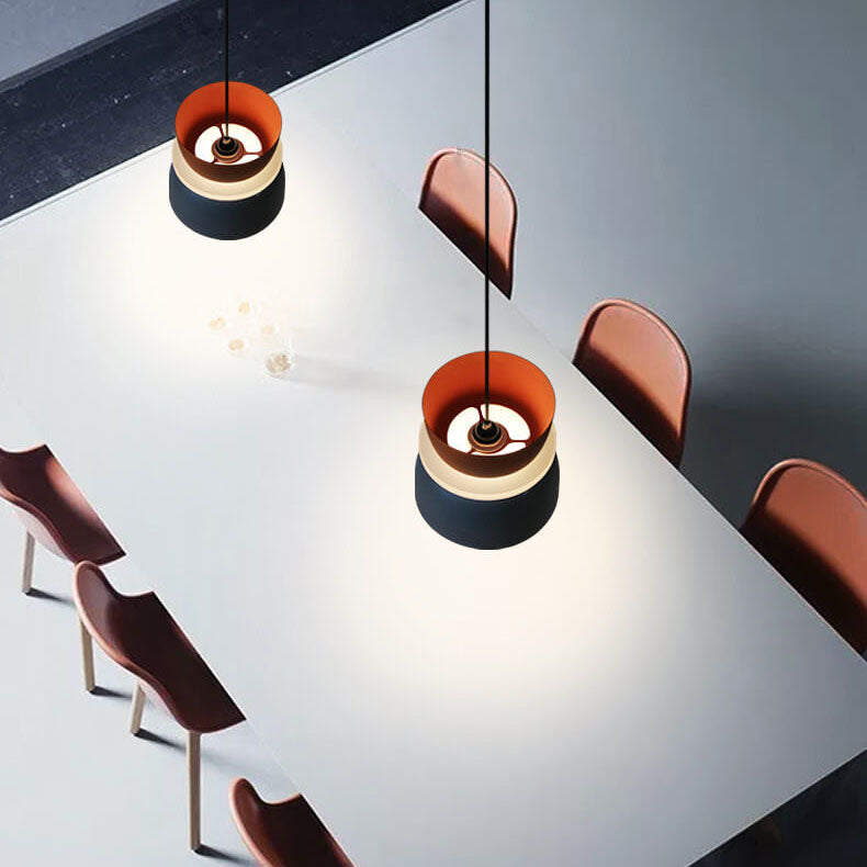 Modern Colorful LED Pendant Light Adjustable Height Metal Fixture for Living Room 8