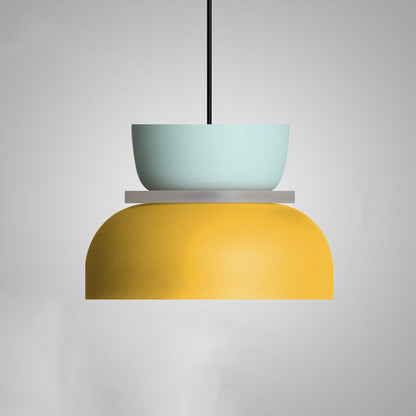 Modern Colorful LED Pendant Light Adjustable Height Metal Fixture for Living Room 9