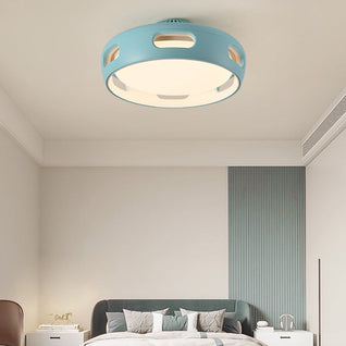 Modern Flush Mount Ceiling Fan Light with Dimmable LED | Stylish Acrylic Shade for Bedroom or Living Room