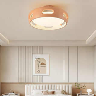 Modern Flush Mount Ceiling Fan Light with Dimmable LED | Stylish Acrylic Shade for Bedroom or Living Room