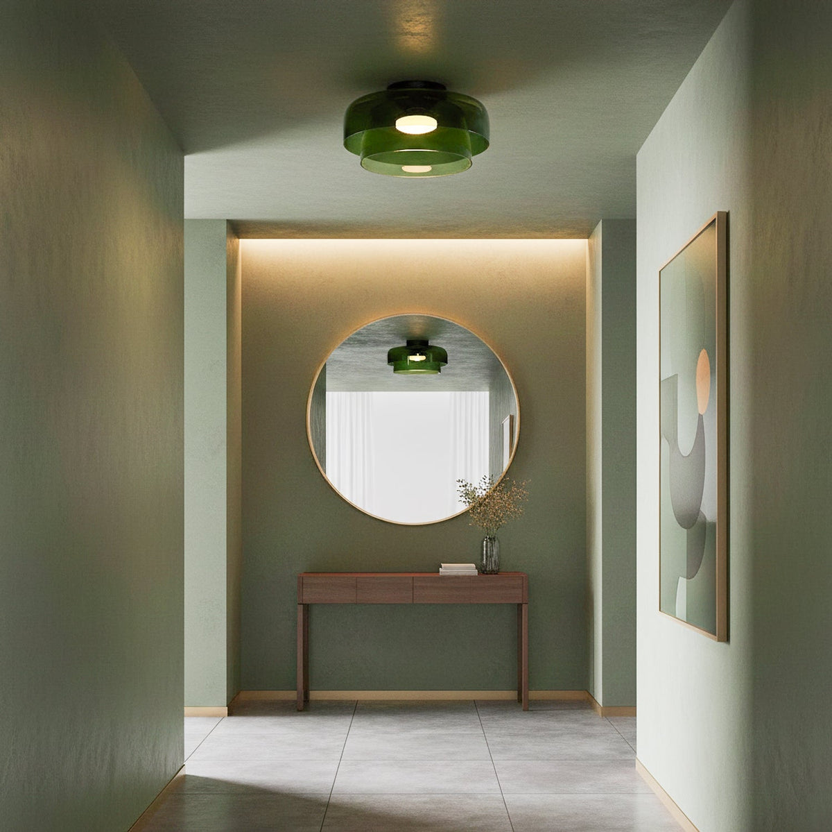 Modern Flush Mount Ceiling Light LED Glass Fixture for Living Room Dining Bedroom 2