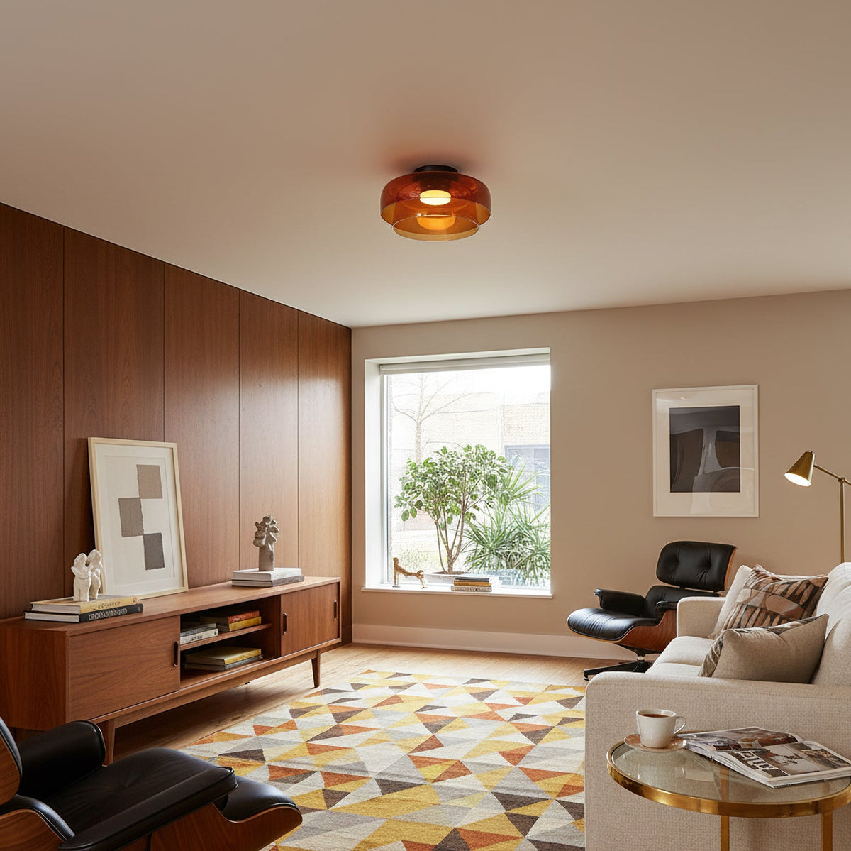Modern Flush Mount Ceiling Light LED Glass Fixture for Living Room Dining Bedroom 5
