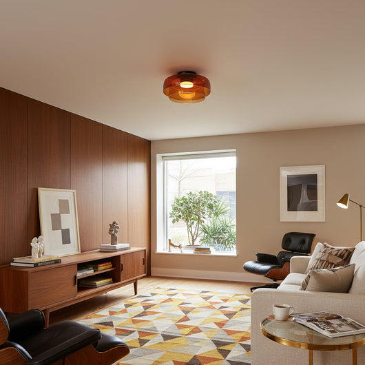 Modern Flush Mount Ceiling Light LED Glass Fixture for Living Room Dining Bedroom 5