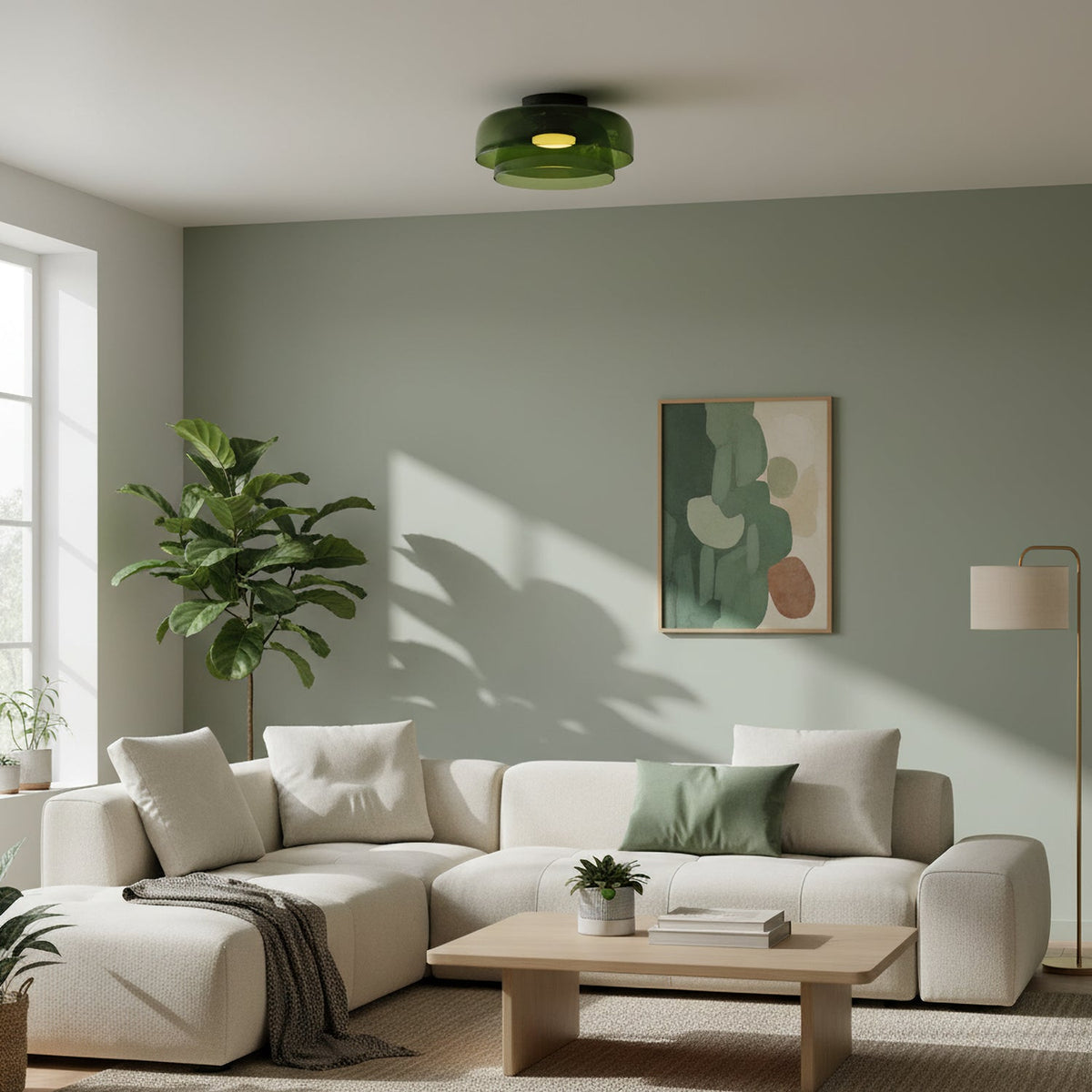 Modern Flush Mount Ceiling Light LED Glass Fixture for Living Room Dining Bedroom 8