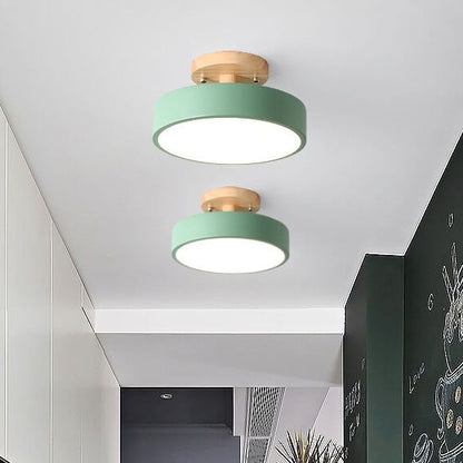 Modern Flush Mount Ceiling Light LED Wood Finish for Hallway Living Room Bedroom 1