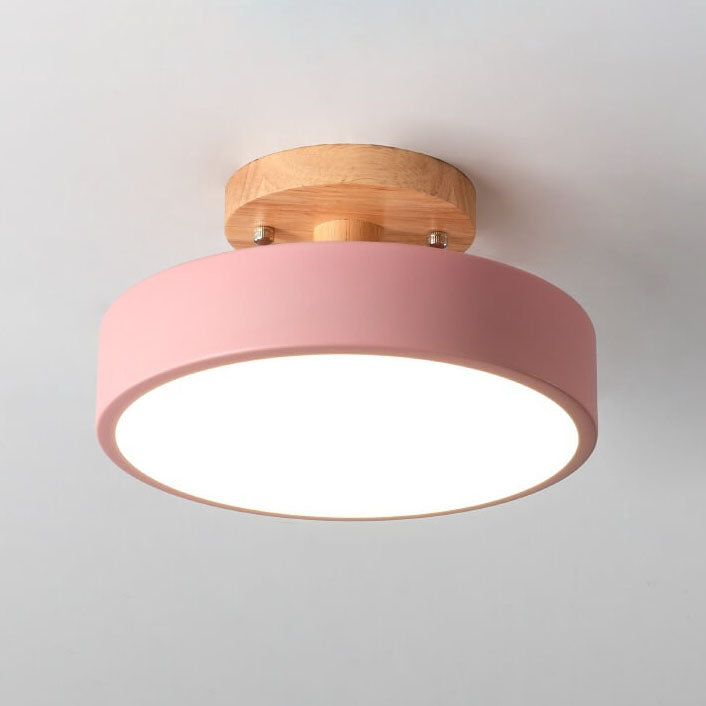Modern Flush Mount Ceiling Light LED Wood Finish for Hallway Living Room Bedroom 10