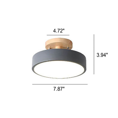 Modern Flush Mount Ceiling Light LED Wood Finish for Hallway Living Room Bedroom 11