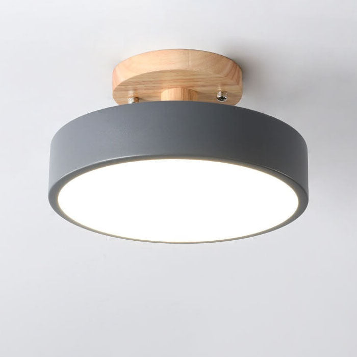 Modern Flush Mount Ceiling Light LED Wood Finish for Hallway Living Room Bedroom 12