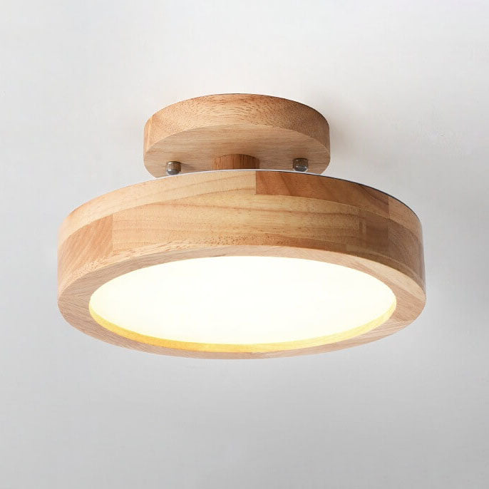 Modern Flush Mount Ceiling Light LED Wood Finish for Hallway Living Room Bedroom 14