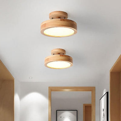 Modern Flush Mount Ceiling Light LED Wood Finish for Hallway Living Room Bedroom 3