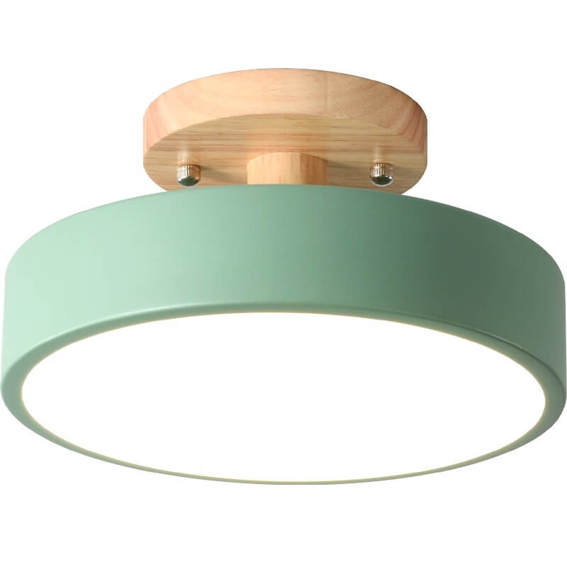 Modern Flush Mount Ceiling Light LED Wood Finish for Hallway Living Room Bedroom 6