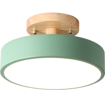 Modern Flush Mount Ceiling Light LED Wood Finish for Hallway Living Room Bedroom 6