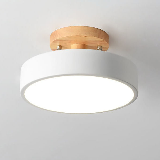 Modern Flush Mount Ceiling Light LED Wood Finish for Hallway Living Room Bedroom 9