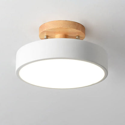Modern Flush Mount Ceiling Light LED Wood Finish for Hallway Living Room Bedroom 9