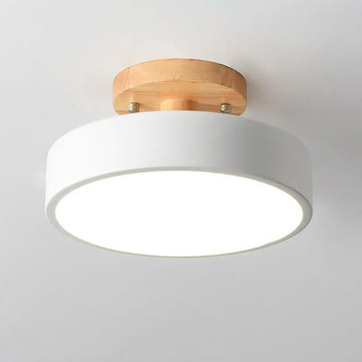Modern Flush Mount Ceiling Light LED Wood Finish for Hallway Living Room Bedroom 9