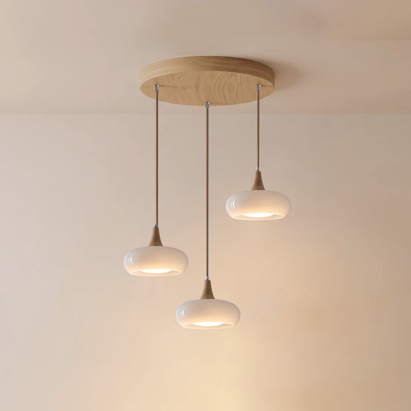 Modern Glass Pendant Light for Kitchen Adjustable Height Warm Amber Finish 10