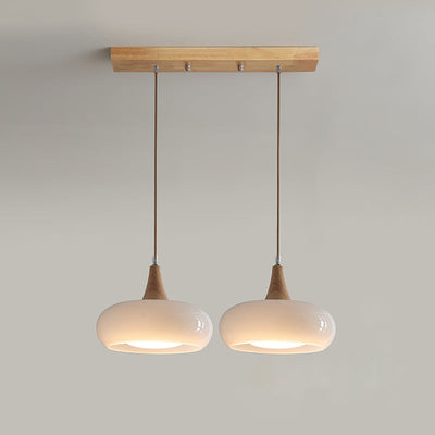 Modern Glass Pendant Light for Kitchen Adjustable Height Warm Amber Finish 12