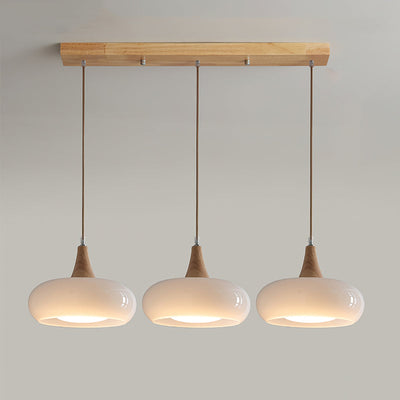 Modern Glass Pendant Light for Kitchen Adjustable Height Warm Amber Finish 13