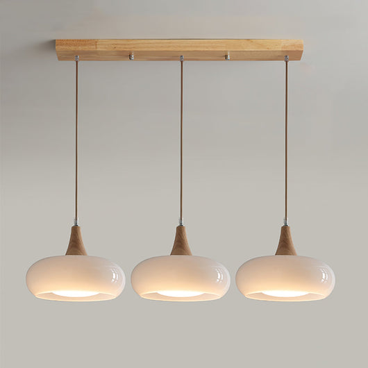 Modern Glass Pendant Light for Kitchen Adjustable Height Warm Amber Finish 13