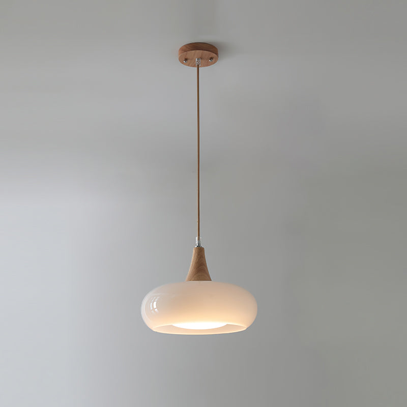 Modern Glass Pendant Light for Kitchen Adjustable Height Warm Amber Finish 15