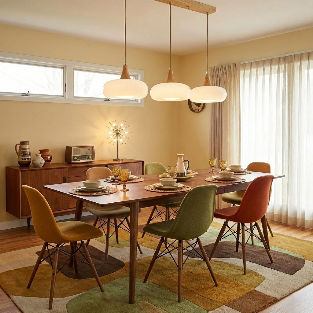 Modern Glass Pendant Light for Kitchen Adjustable Height Warm Amber Finish 4
