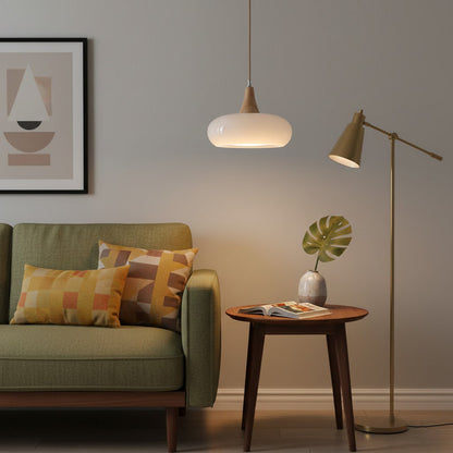 Modern Glass Pendant Light for Kitchen Adjustable Height Warm Amber Finish 6
