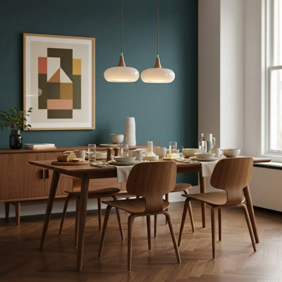 Modern Glass Pendant Light for Kitchen Adjustable Height Warm Amber Finish 8