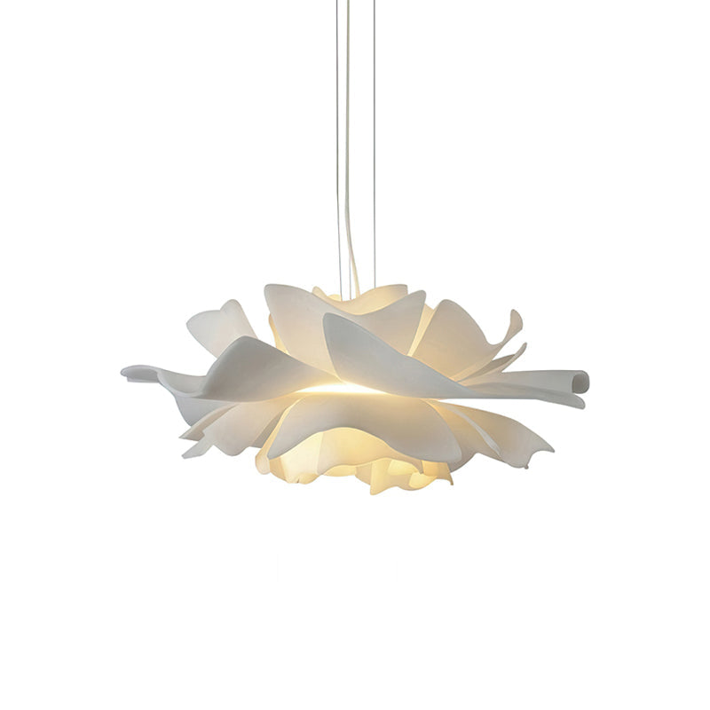 Modern Glass Pendant Light for Kitchen Adjustable Height White Metal Fixture 0
