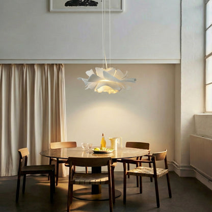Modern Glass Pendant Light for Kitchen Adjustable Height White Metal Fixture 3