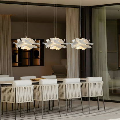 Modern Glass Pendant Light for Kitchen Adjustable Height White Metal Fixture 4