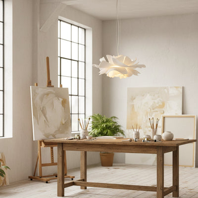 Modern Glass Pendant Light for Kitchen Adjustable Height White Metal Fixture 5