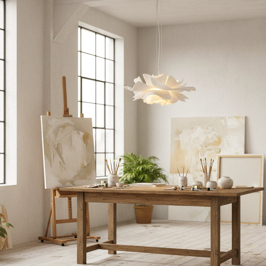 Modern Glass Pendant Light for Kitchen Adjustable Height White Metal Fixture 5