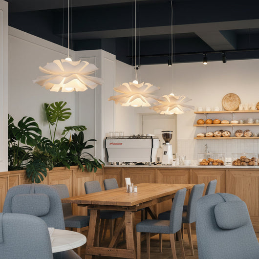 Modern Glass Pendant Light for Kitchen Adjustable Height White Metal Fixture 6
