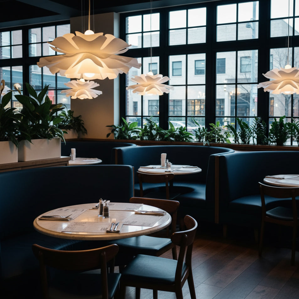 Modern Glass Pendant Light for Kitchen Adjustable Height White Metal Fixture 7