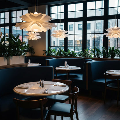 Modern Glass Pendant Light for Kitchen Adjustable Height White Metal Fixture 7