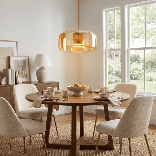 Modern Glass Pendant Light for Kitchen Island Adjustable Height Clear Sphere 4
