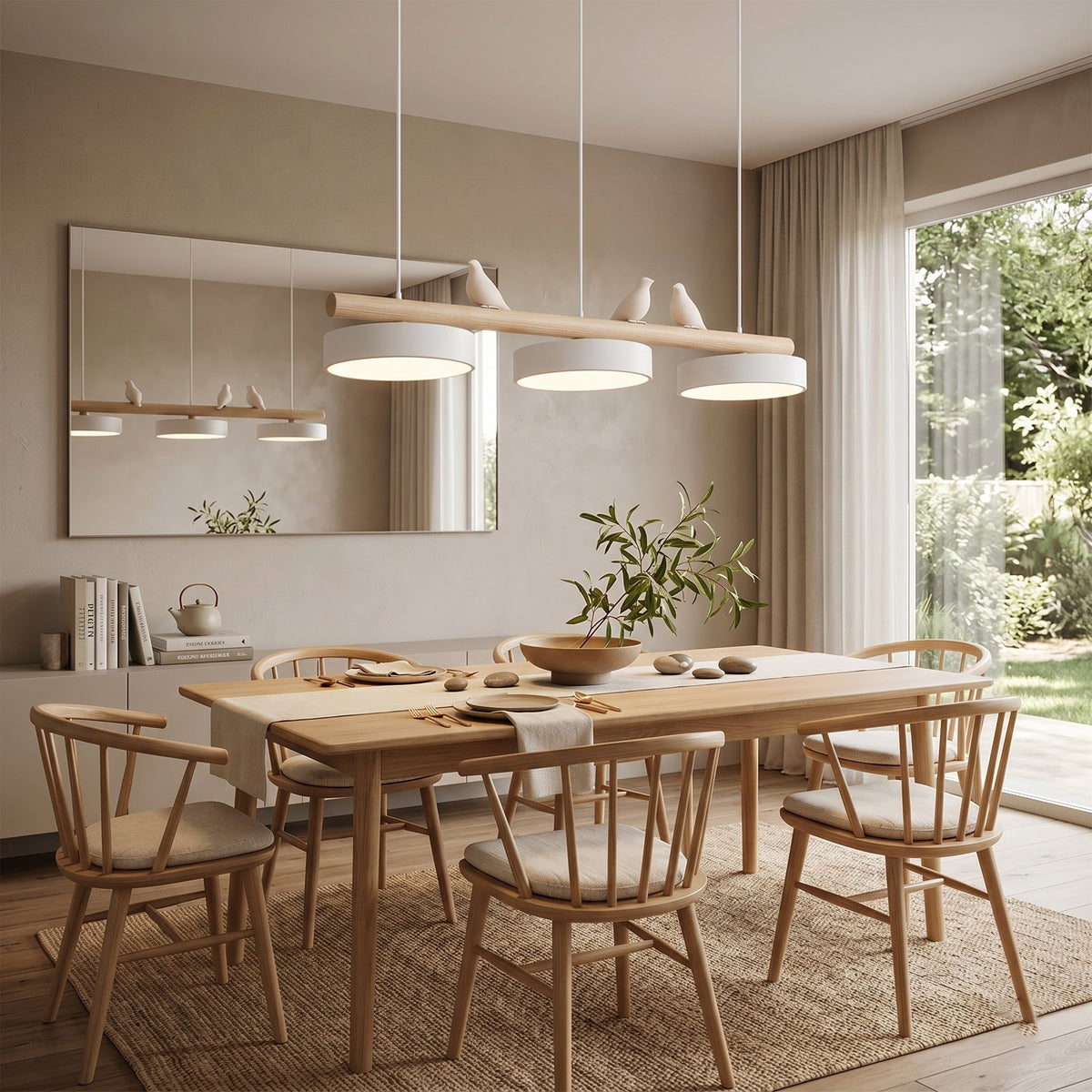 Modern Glass Pendant Light for Kitchen Island Adjustable Height White Glass 4