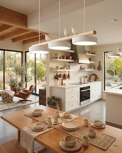 Modern Glass Pendant Light for Kitchen Island Adjustable Height White Glass 7
