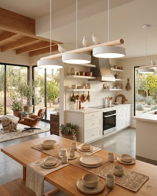 Modern Glass Pendant Light for Kitchen Island Adjustable Height White Glass 7
