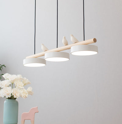 Modern Glass Pendant Light for Kitchen Island Adjustable Height White Glass 8