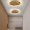 Modern LED Flush Mount Ceiling Light Walnut Grain Design for Indoor Living Spaces
