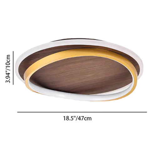 Modern LED Flush Mount Ceiling Light Walnut Grain Design for Indoor Living Spaces 4