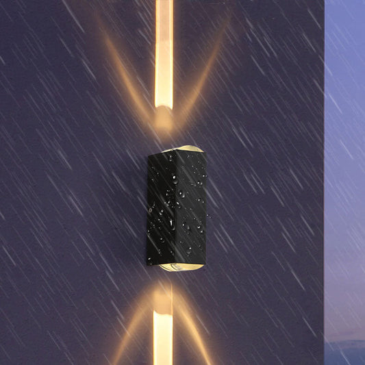 Modern Outdoor Wall Sconce LED Black Aluminum Weather-Resistant Patio Light 0