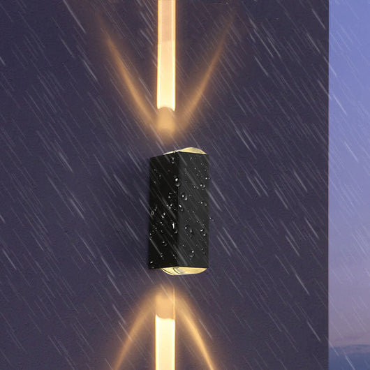 Modern Outdoor Wall Sconce LED Black Aluminum Weather-Resistant Patio Light 0