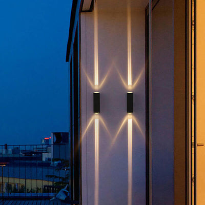 Modern Outdoor Wall Sconce LED Black Aluminum Weather-Resistant Patio Light 1