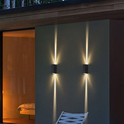 Modern Outdoor Wall Sconce LED Black Aluminum Weather-Resistant Patio Light 2