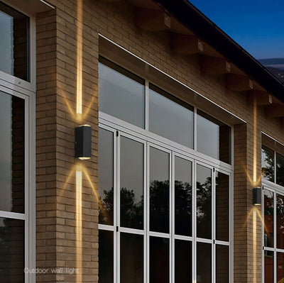 Modern Outdoor Wall Sconce LED Black Aluminum Weather-Resistant Patio Light 3