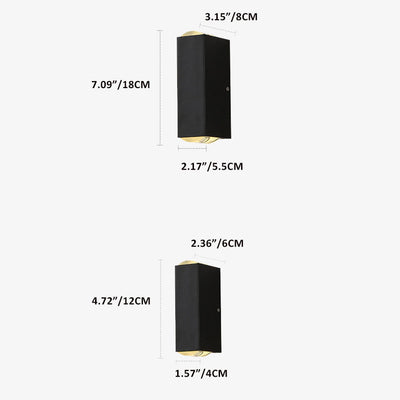 Modern Outdoor Wall Sconce LED Black Aluminum Weather-Resistant Patio Light 4
